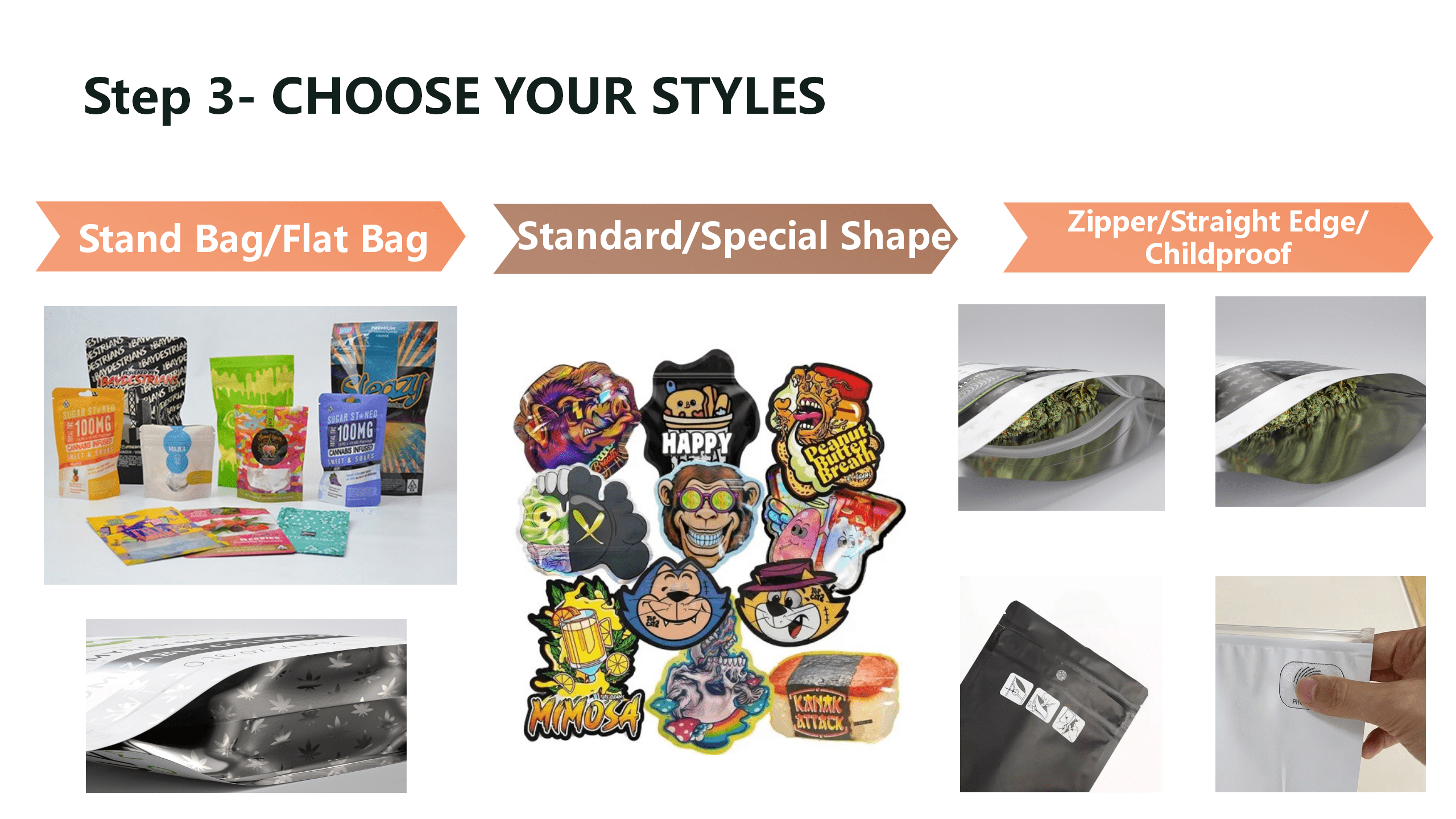 Smell proof Mylar bags die cut